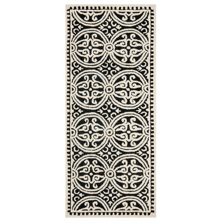 Safavieh Cambridge Collection CAM123 Rug, Black/Ivory, 2'6"x6'