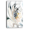 Designart - White Stained Glass Floral Art - Floral Wall Art Canvas, 16"x32"