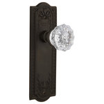 Nostalgic Warehouse - Single Meadows Plate With Crystal Knob, Oil-Rubbed Bronze, Oil Rubbed Bronze, Si - Single Dummy Knob without Keyhole, Meadows Plate with Crystal Knob, Oil-Rubbed Bronze