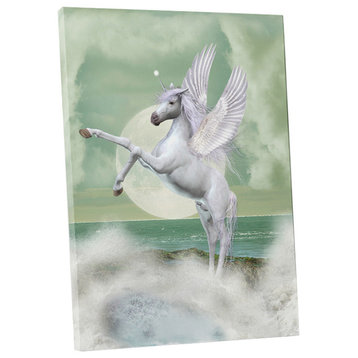 Children "Winged Unicorn" Gallery Wrapped Canvas Wall Art
