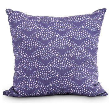 Fan Dance Purple Geometric Print Decorative Outdoor Throw Pillow, 18"