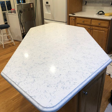 Blue Carrara Quartz with Ogee edge by Zodiaq in Northborough, MA