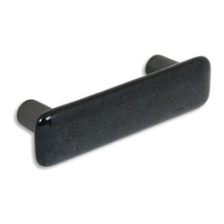 CKP - Art Glass Pull, Silver, Oil-Rubbed Bronze Base - Cabinet And Drawer Handle Pulls