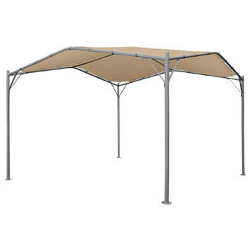 GDF Studio Poppy Outdoor 11.5' x 11.5' Modern Gazebo Canopy, Beige