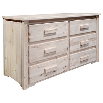Homestead Collection 6-Drawer Dresser, Clear Lacquer Finish