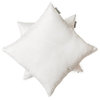 White Art Silk Plain, Solid Set of 2, 26"x26" Throw Pillow Cover - White Luxury