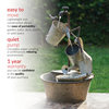 28" Tall Outdoor 3-Tier Metal Garden Tools Water Fountain