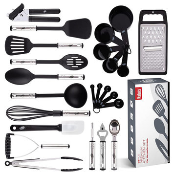 Cooking Utensil Sets Kitchen Gadgets, 24 Pcs Nylon and Stainless Steel
