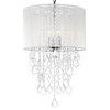 Crystal Chandelier With Large White Shades