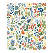 White Floral Motif Wallpaper