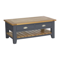 2-Drawer Rectangular Coffee Table, Dark Grey