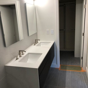 Bathroom floors and fireplace remodeling