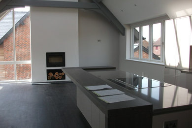 This is an example of a medium sized contemporary home in Hampshire.