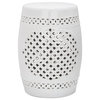 Safavieh Quatrefoil Garden Stool, White