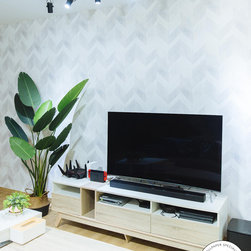 Residential Project | Herringbone Wallpaper - Wallpaper