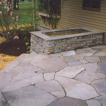 Bluestone patio and planter boxes