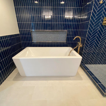 “Point Loma San Diego” residents master bathroom with huge shower, free standing
