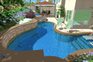 Inspiration for a tropical pool remodel in Orange County