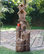 35" Tall Outdoor 3-Tier Birdhouse Water Fountain Yard Art Decor