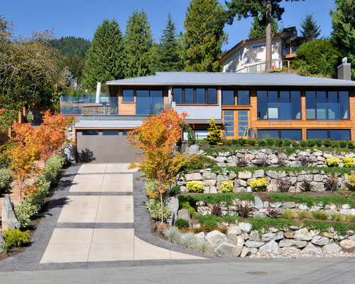 sloped driveway houzz