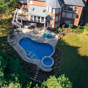 Basement With Exterior Pool & Porch Renovation