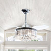 36 Chrome Crystal Ceiling Fan with Foldable Blades