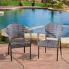 Rancho Outdoor Wicker Chairs, Set of 2, Gray