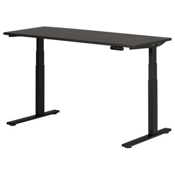 Electric Desk, Ergonomic Design With Adjustable Top, Gray Oak/Matte Black