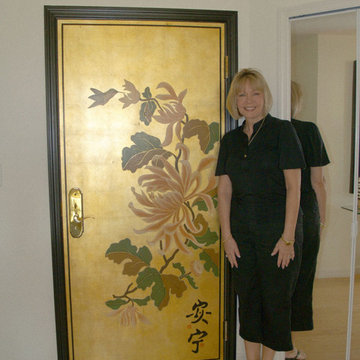 Gold leaf and painted door