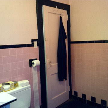 Before - typical pink/black bath