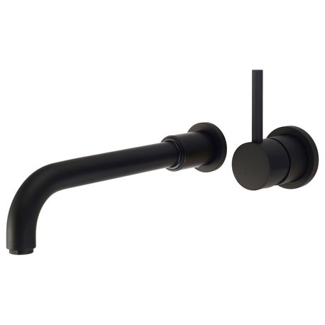 Motegi Single Handle Wall Mount Bath Sink Faucet, Matte Black