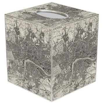 TB1574 - Antique London Map Tissue Box Cover
