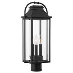 Visual Comfort & Co. - Wellsworth 3-Light Outdoor Exterior Post Lantern, Textured Black - A subtle interplay of traditional design elements and nautical influences creates the charming visual approach to the Wellsworth outdoor collection.