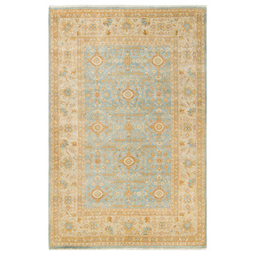 Eclectic, One-of-a-Kind Hand-Knotted Area Rug Light Blue, 6'1"x9'4"