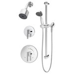 Symmons Industries - Symmons Dia Shower Trim Kit, 2-Handles, Single Spray, Polished Chrome - The Dia Two Handle Wall Mounted Shower Trim with Hand Spray boasts a modern sophistication to complement contemporary bathroom designs. Plated in a scratch resistant finish over solid metal, this shower trim kit has the durability to add contemporary styling to your bathroom for a lifetime. The solid brass valve cover plate features hot and cold indicators to ensure custom water temperature setting with ease of use for everyone. At an eco friendly low flow rate of 1.5 gallons per minute, the single mode showerhead is WaterSense certified to conserve water without sacrificing performance, saving you money on your water bill. This model includes everything you need for quick installation. This shower trim kit includes a shower arm, low flow showerhead, handheld sprayer with 60 inch flexible hose, a slide bar for the handheld sprayer, brass escutcheon, and adjustable lever handle. You'll easily be able to update your bathroom without having to replace your valve. With features that are crafted to last and a style that is designed to please, the Symmons Dia Two Handle Wall Mounted Shower Trim with Hand Spray is a seamless addition to your bathroom and is backed by our limited lifetime warranty.
