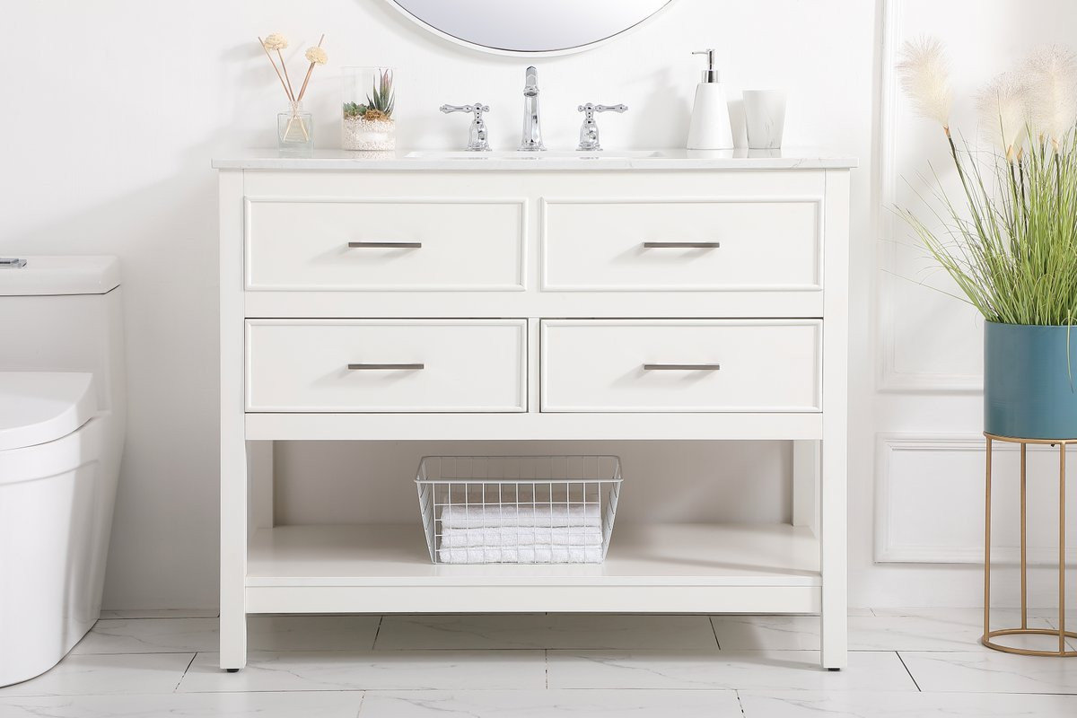Elegant VF19042WH 42"Single Bathroom Vanity, White