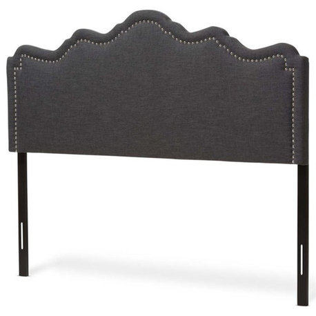 Baxton Studio Nadeen Fabric Upholstered King Headboard in Dark Gray