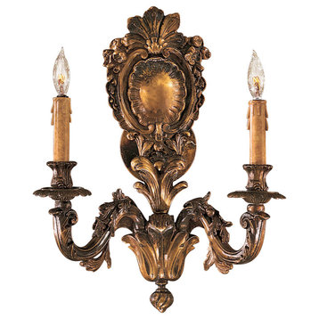 Metropolitan N2415 2 Light 14.25"W Candle-Style Double Wall - Antique Bronze