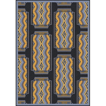 Any Day Matinee, Theater Area Rug, Deco Ticket, 10'9"X13'2", Charcoal