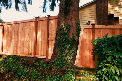 This is an example of a wood fence landscaping in Seattle.