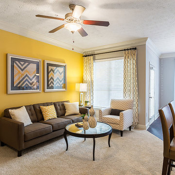 Yellow Accent Wall Living Room