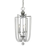 Z-lite - Z-Lite 429-3C-CH Three Light Pendant Serenade Chrome - Oversized crystal balls and loops create a striking divergence from the classical styling of the tall candles set upon crystal bobeches. Graceful crystal drapes and gleaming chrome mingle playfully with the oversized elements of these fixtures.