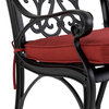 Cast Aluminium Dining Chairs With Cushions and Olefin Fabric, Set of 2, Red