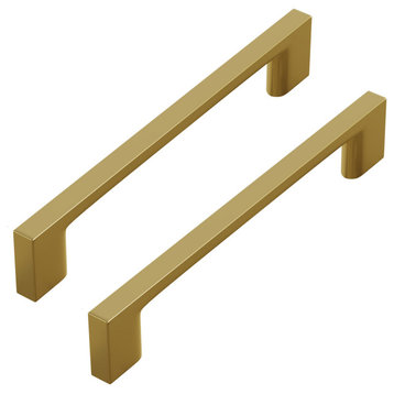 Dowell Series 3008 Handles, 128mm/5" CTC, 10-Pack, Brushed Brass