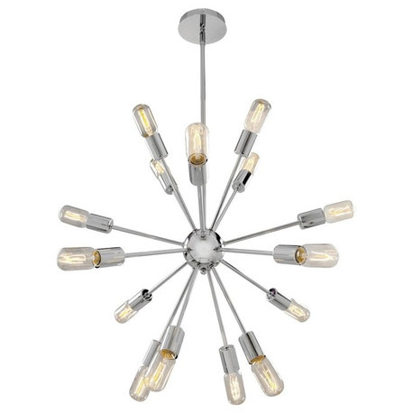 Flux Vintage Lamped Pendant, Chrome