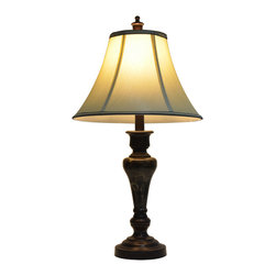 Decor Therapy - Decor Therapy 25" Bronze and Marble Table Lamp - Table Lamps