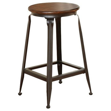Bowery Hill 24"Contemporary Metal Counter Stool in Birch Brown