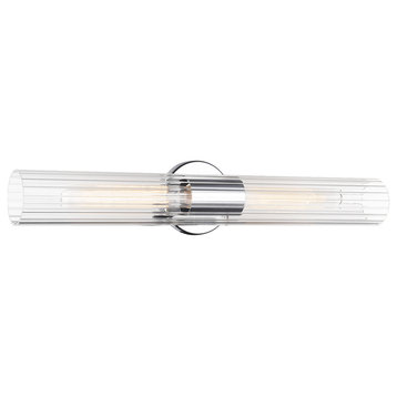 Matteo Lighting S05403CH Two Light Wall Sconce, Chrome Finish