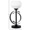 1-Light Table Lamp, Matte Black Finish, 7" White Muslin Glass