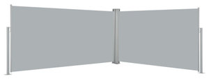vidaXL Retractable Side Awning Outdoor Folding Privacy Screen 63"x236.2" Gray